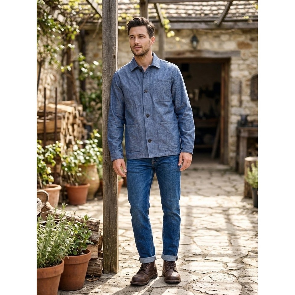 Industry of All Nations The New Denim Project Work Jacket Blue Recycled Cotton M